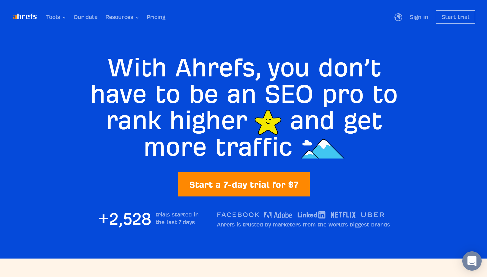 AHrefs Landing Page