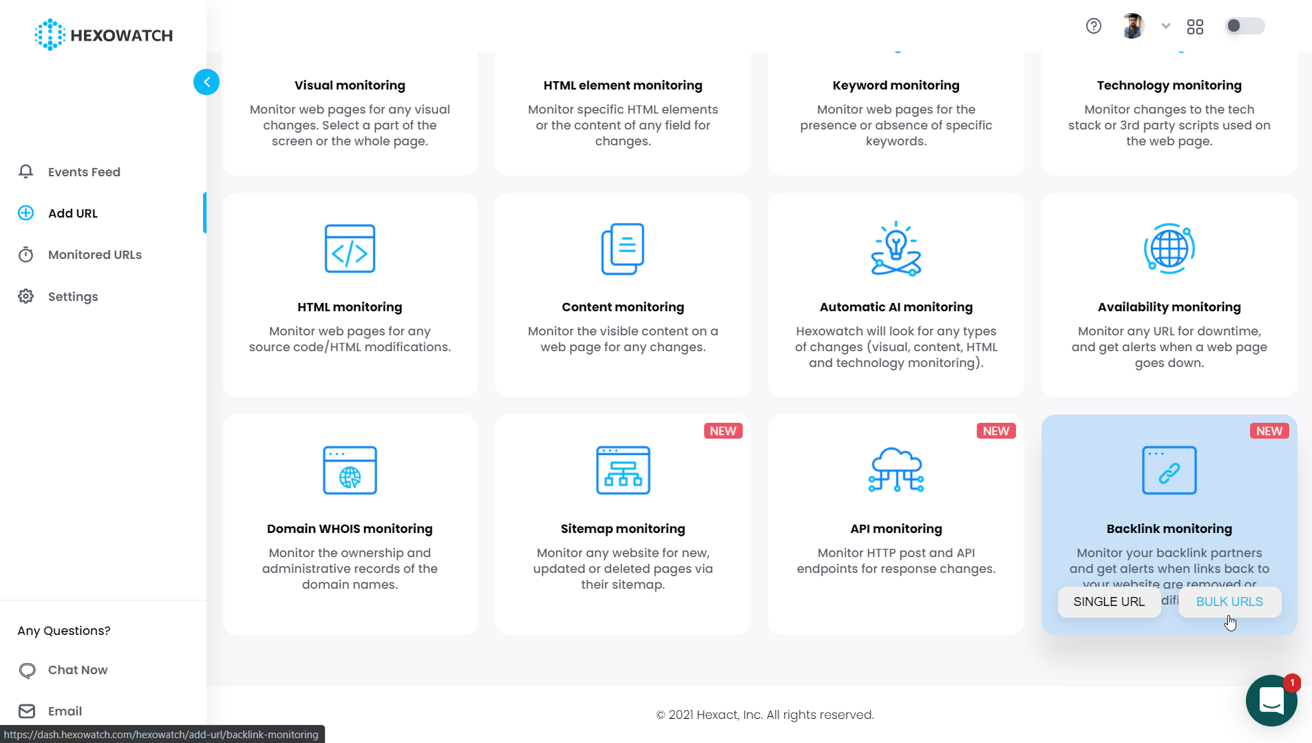 Backlink Monitoring - Bulk