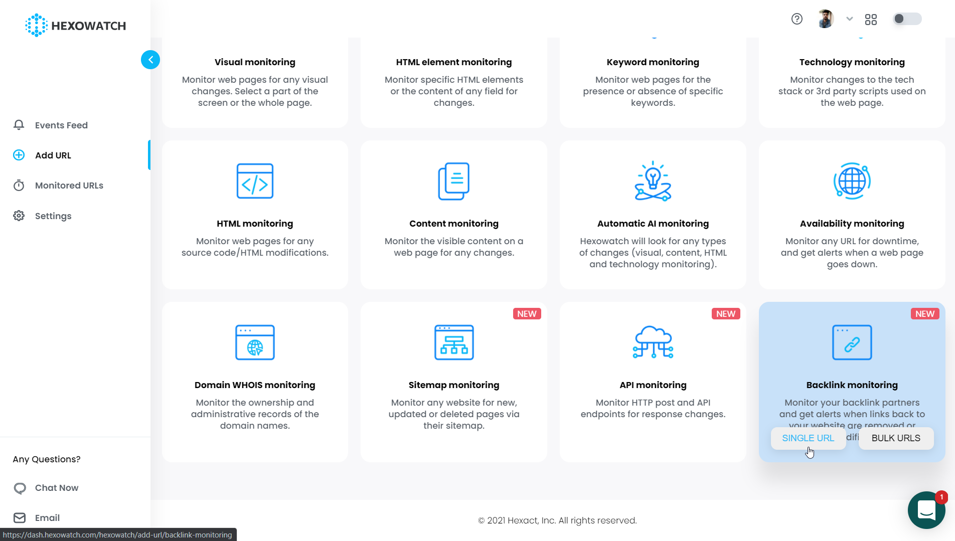 Backlink Monitoring - Single