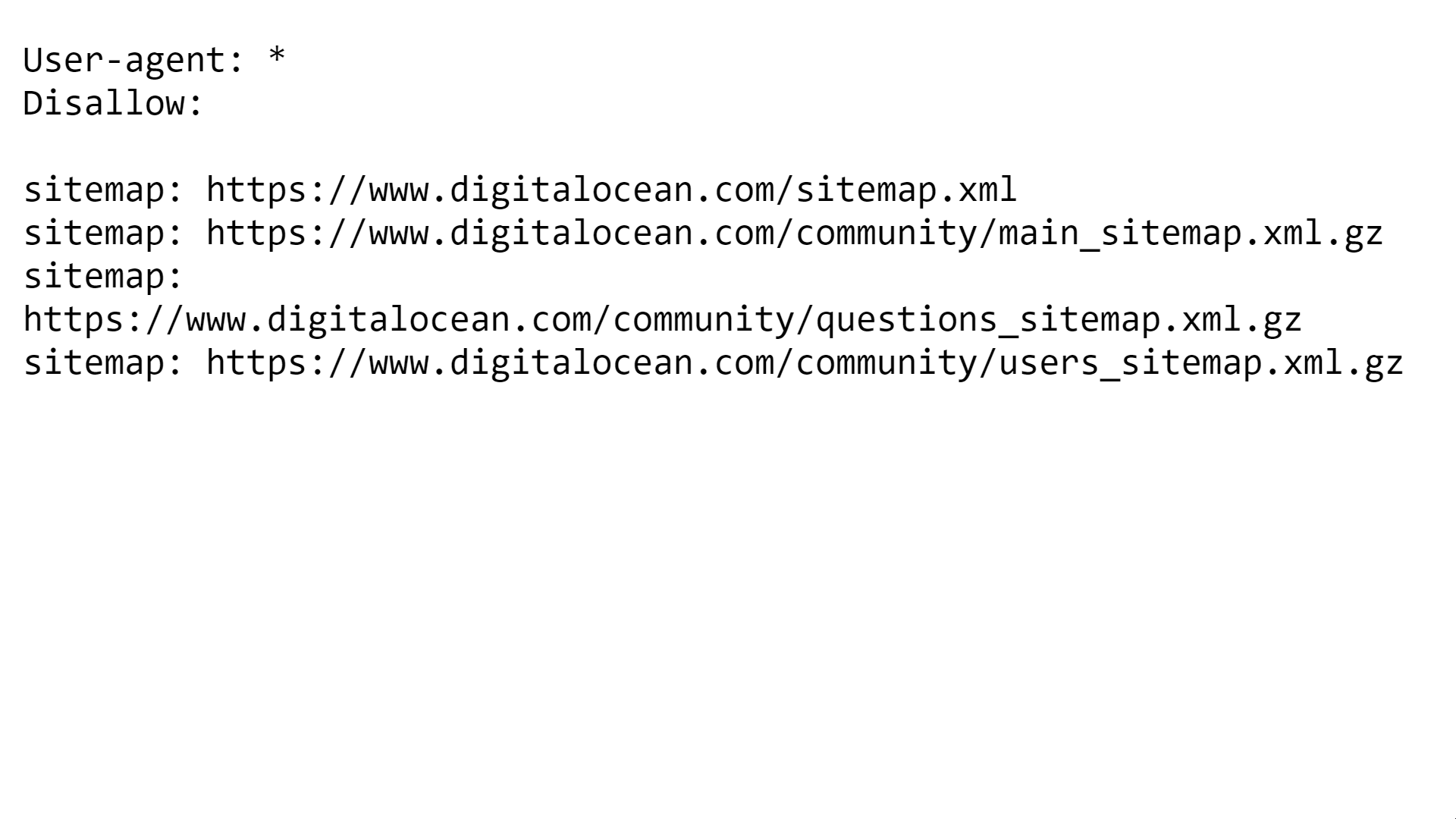 DigitalOcean - Robots.txt