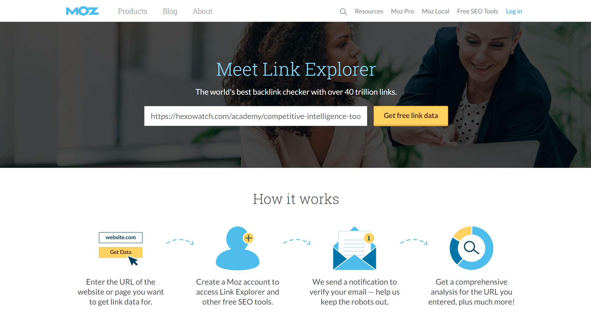 OpenSiteExplorer Landing Page