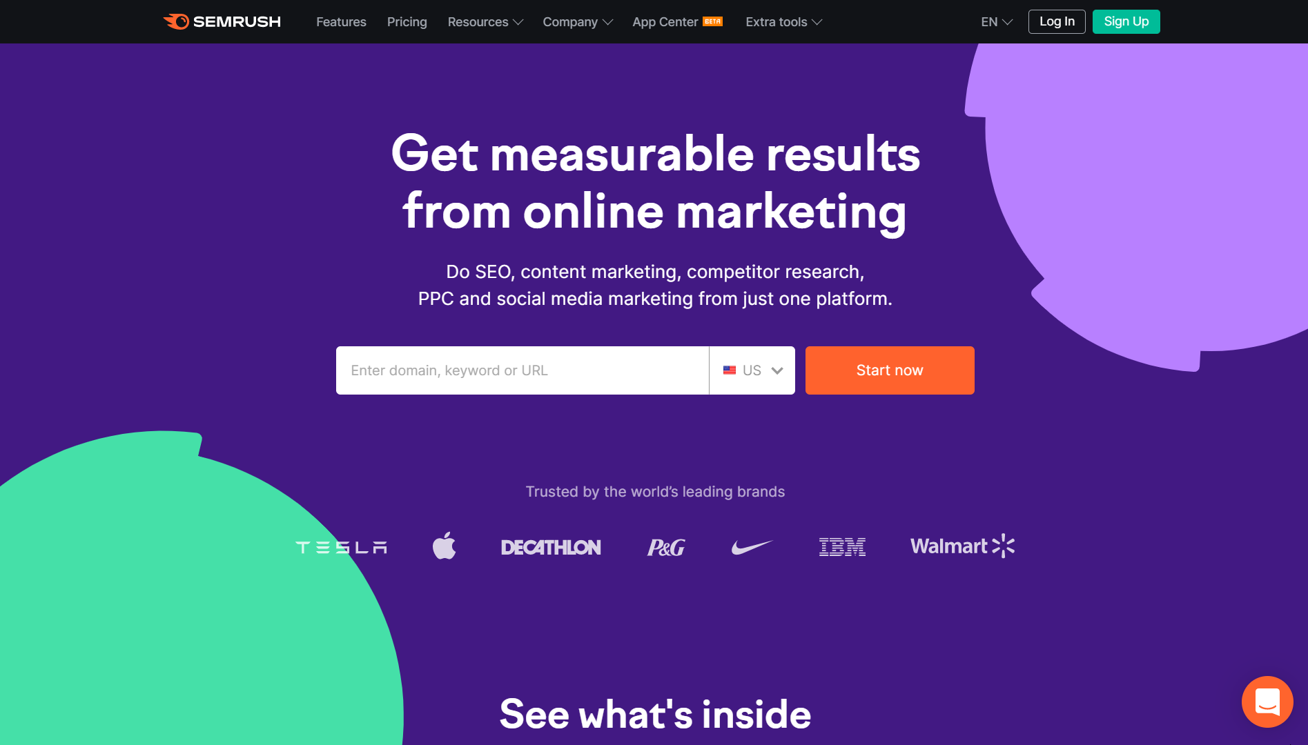 Semrush Landing Page