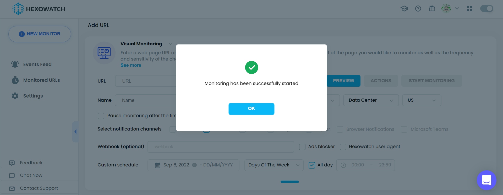 How to monitor Udemy Hexowatch