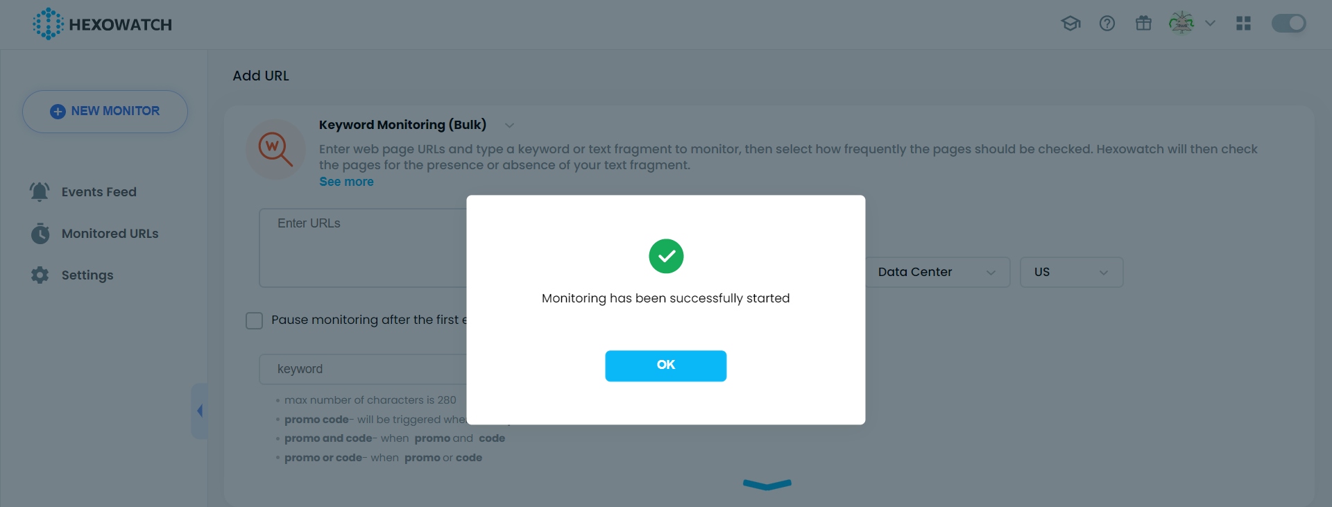 How to monitor press releases Hexowatch