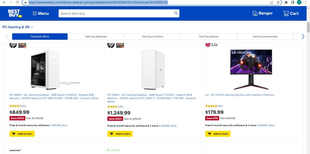 Number of web visits to Best Buy 2022