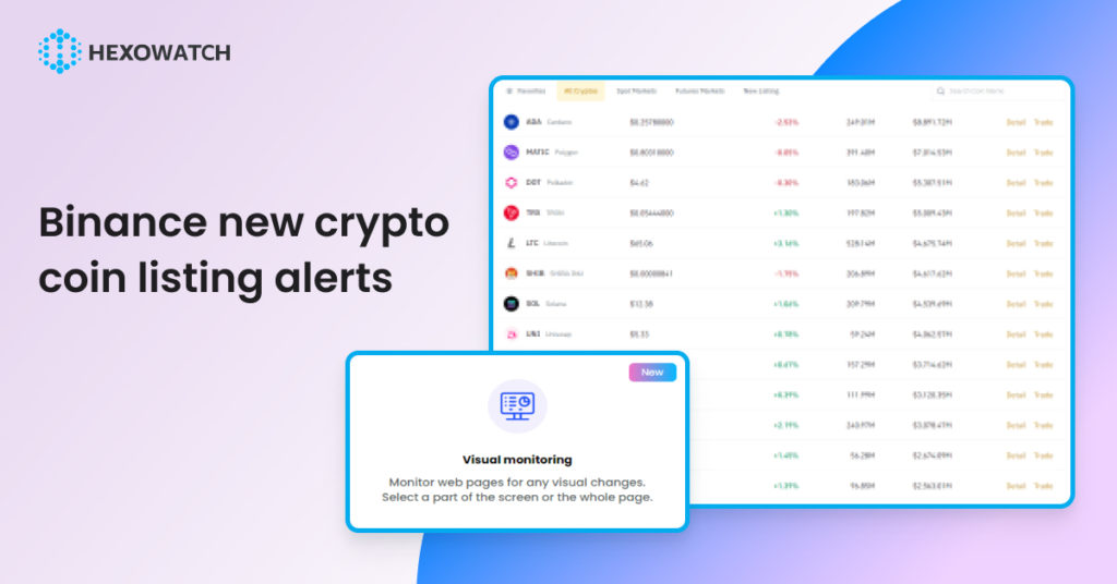 Binance new crypto coin listing alerts