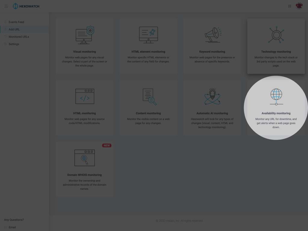 Select availability monitoring tool